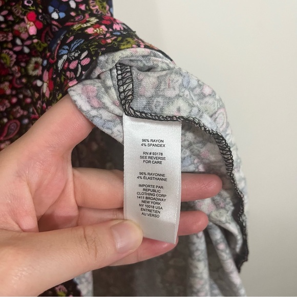 NWT Tahari Shift T-shirt Dress 2X Black Floral Dizzy Jersey Knit Comfy Soft Boho - Picture 9 of 15